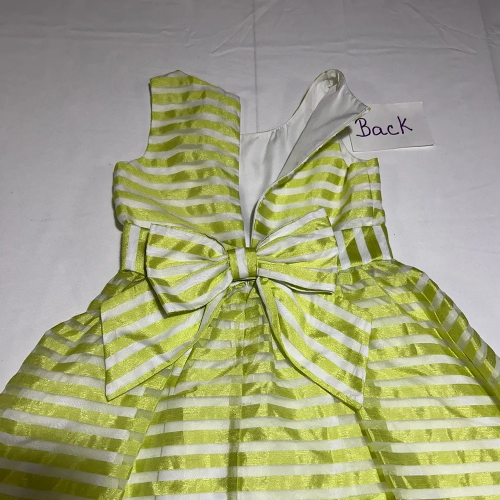 Gymboree Girls 4 Green White Striped Organza Dress Twirl Party Spring Easter